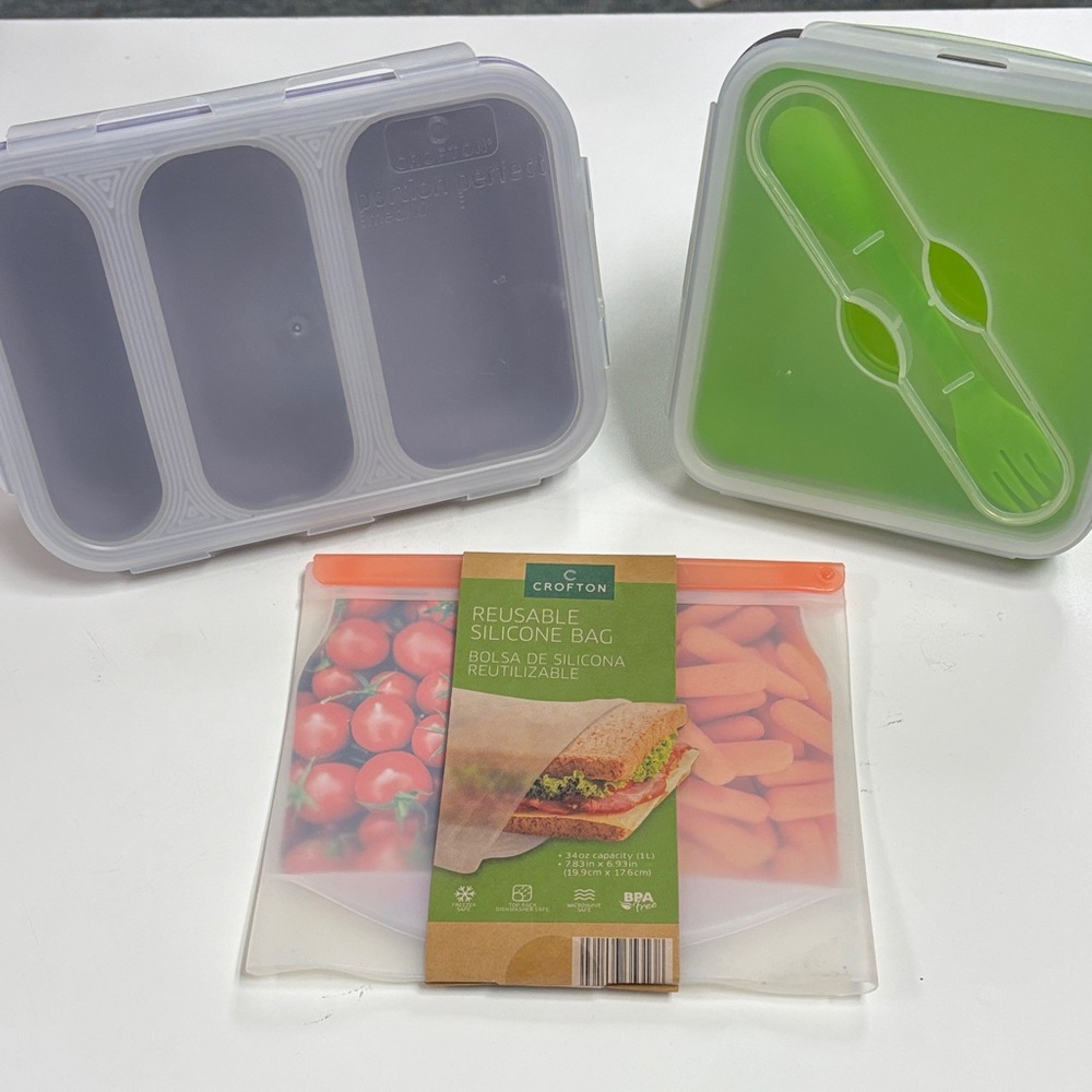 Green and Purple Silicone Storage Trio